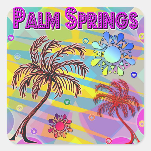 Palm Springs Happy and Hope Sticker (Vorderseite)