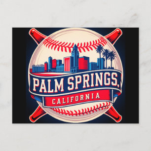 Palm Springs Kalifornien Baseball City Skyline Postkarte