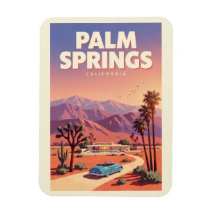 Palm Springs Kalifornien Illustration Reise Kunst Magnet