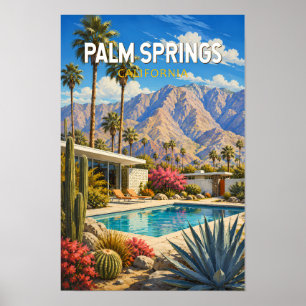 Palm Springs Kalifornien Illustration Reise Kunst Poster