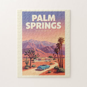 Palm Springs Kalifornien Illustration Reise Kunst Puzzle