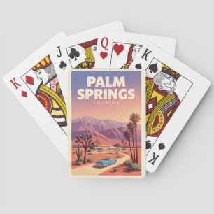 Palm Springs Kalifornien Illustration Reise Kunst Spielkarten