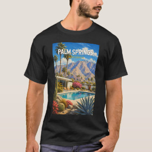 Palm Springs Kalifornien Illustration Reise Kunst T-Shirt