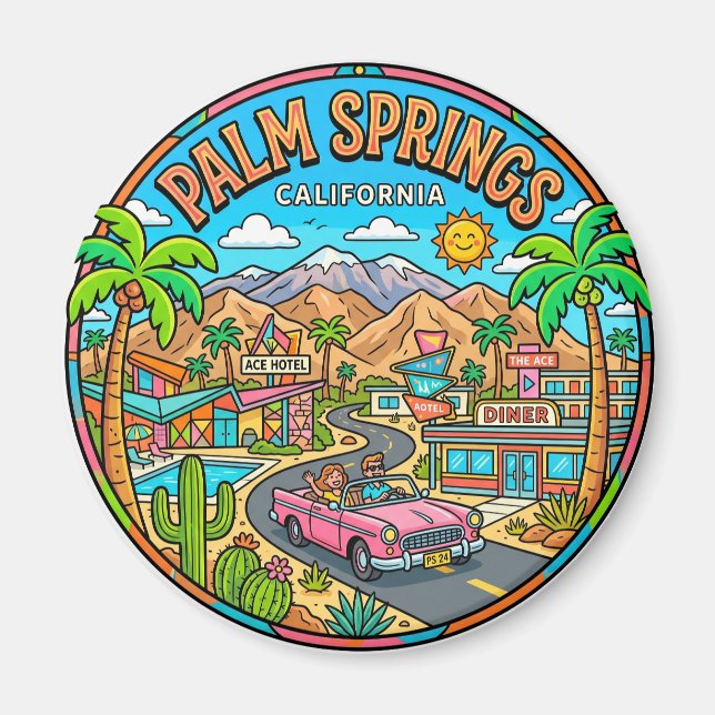 Palm Springs Kalifornien Magnet (Vorne)