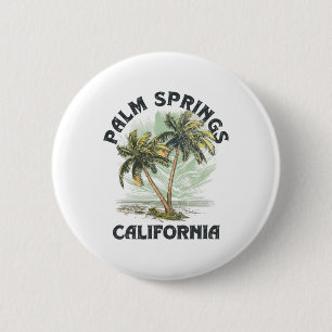 Palm Springs Kalifornien Palmen Vintage Strand für Button