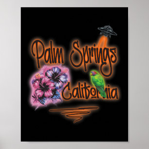 Palm Springs Kalifornien Retro Surfer Vintage Airb Poster