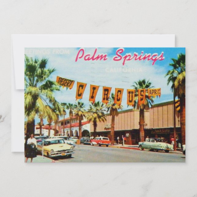 Palm Springs, Kalifornien, Vintag 1950 Karte (Vorderseite)