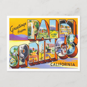 Palm Springs, Kalifornien Vintage Big Letters Postkarte