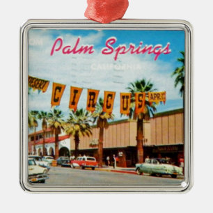 Palm Springs, Kalifornien - Vintage Postkarte Ornament Aus Metall