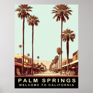 Palm Springs, Kalifornien, Vintage Travel Poster