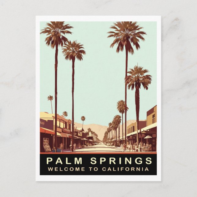 Palm Springs, Kalifornien, Vintage Travel Postkarte (Vorderseite)
