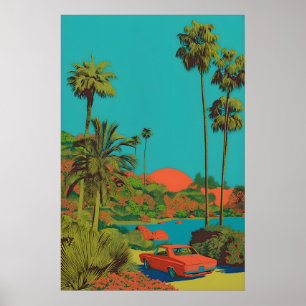 Palm Springs Kunstprint Mid-Century Modern Auto Poster
