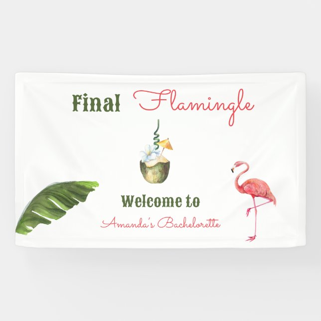 Palm Springs letzter Flamingle-Junggeselinnen-Absc Banner (Horizontal)