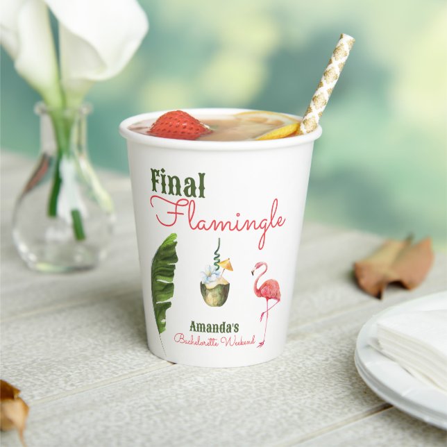 Palm Springs letzter Flamingle-Junggeselinnen-Absc Pappbecher (In Situ)