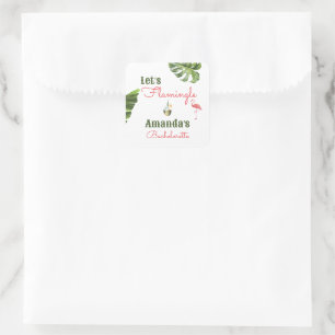 Palm Springs letzter Flamingle-Junggeselinnen-Absc Quadratischer Aufkleber