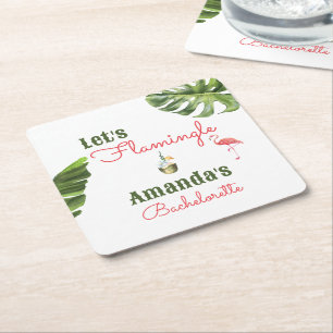 Palm Springs letzter Flamingle-Junggeselinnen-Absc Rechteckiger Pappuntersetzer