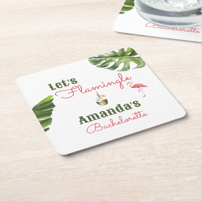 Palm Springs letzter Flamingle-Junggeselinnen-Absc Rechteckiger Pappuntersetzer (angewinkelt)