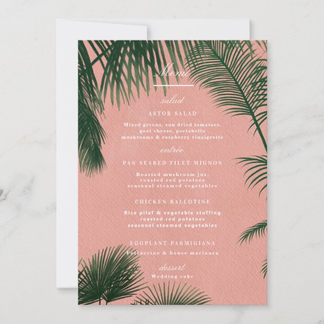 Palm Springs Menu (Vorderseite)