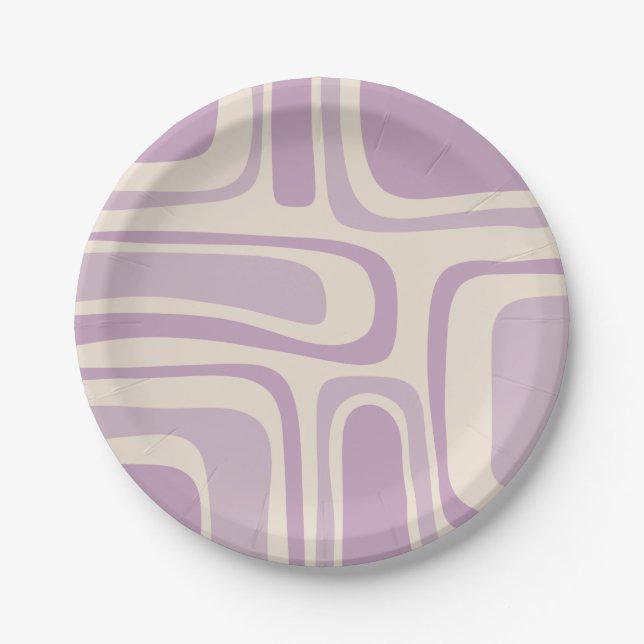 Palm Springs Mitte Jahrhundert Abstraktes Muster L Pappteller (Vorderseite)