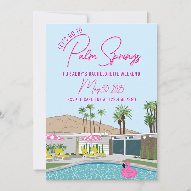 Palm Springs Mod Einladung Template (Vorderseite)
