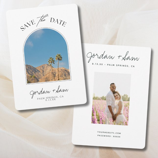 Palm Springs Palm Tree Wedding Save the Date Einladung (Palm Springs Save the Date
)