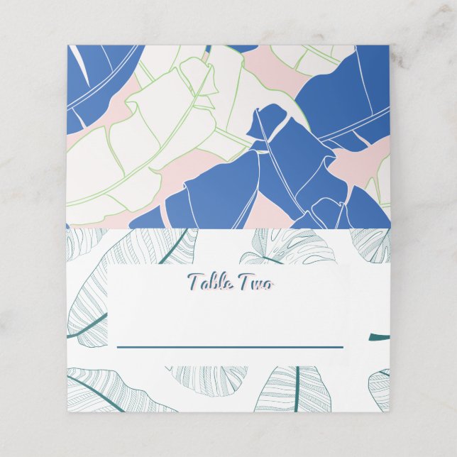 Palm Springs Paradise Wedding Modern Platzkarte (Außenseite Aufgefaltet)