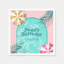 Palm Springs Pool Party Pink Adult Birthday