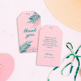 Palm Springs Pool Party Rosa Erwachsene Geburtstag Geschenkanhänger