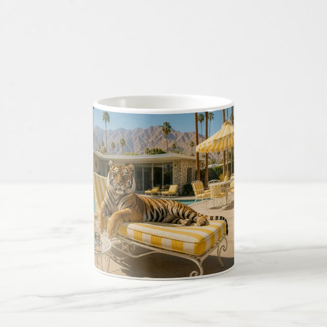 Palm Springs Pool Tiger Kaffeetasse (Mittel)