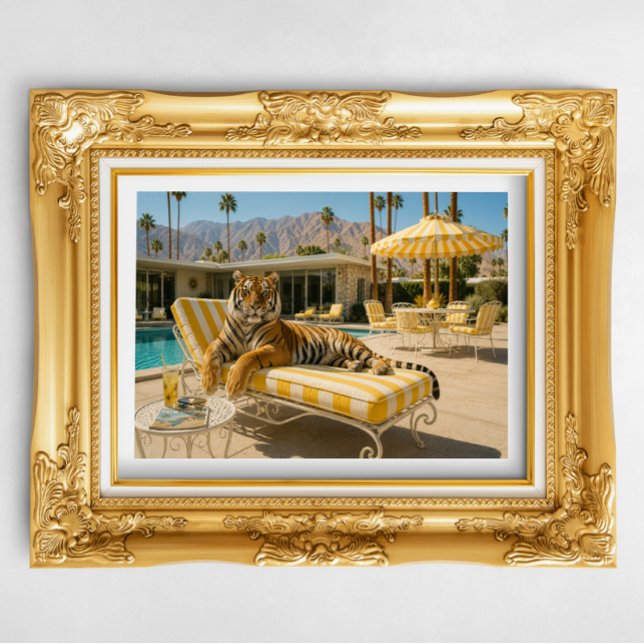 Palm Springs Pool Tiger Poster (Von Creator hochgeladen)