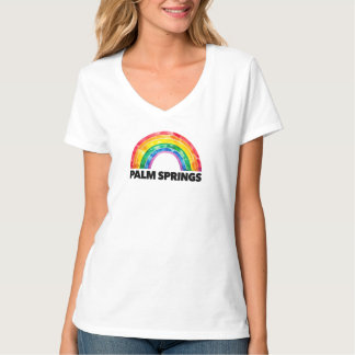 Palm Springs Pride Regenbogen Schrift LGBTQ Schwul T-Shirt