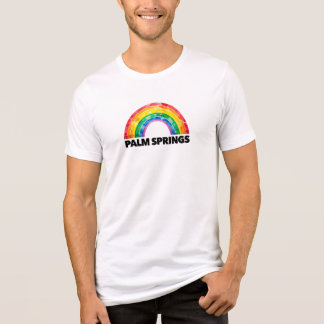 Palm Springs Pride Regenbogen Schrift LGBTQ Schwul Tri-Blend Shirt