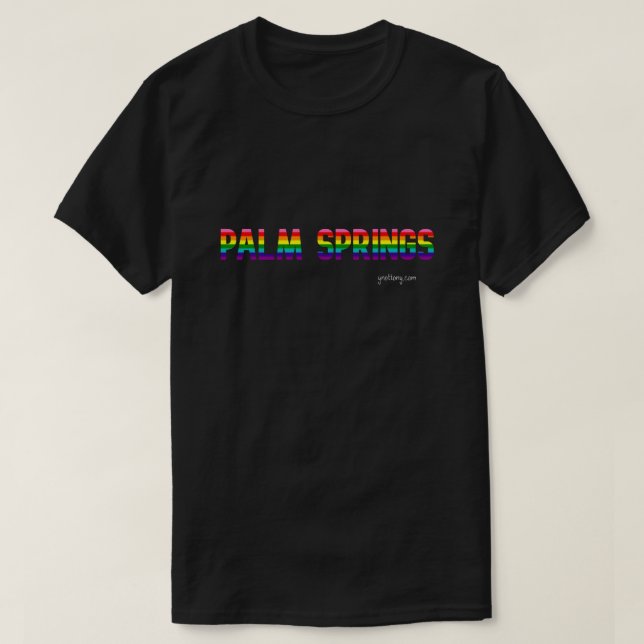 Palm Springs Pride T - Shirt | Regenbogenflagge (Design vorne)