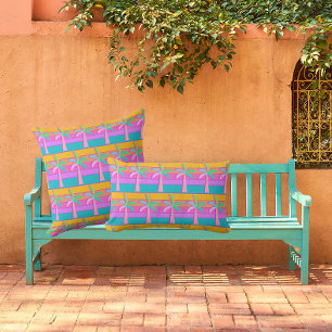 Palm Springs Retro Fett gestreifte Palmbaume Kissen
