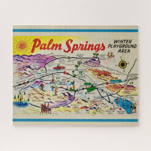 Palm Springs Retro-Karte 8x10 Puzzle