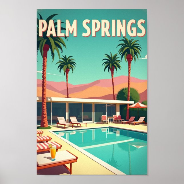 Palm Springs – Retro Paradise Poster (Vorne)