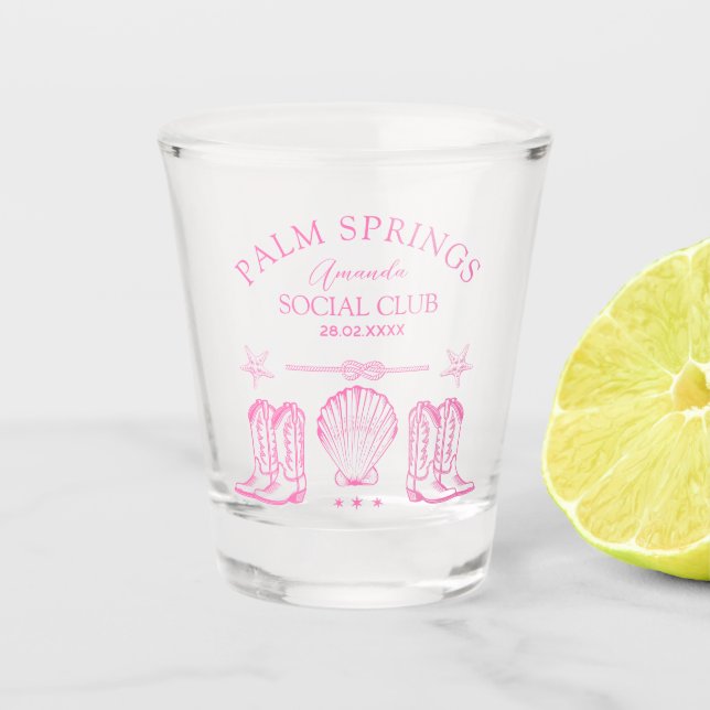 Palm Springs Social Club | Bachelorette Schnapsglas (Vorderseite)