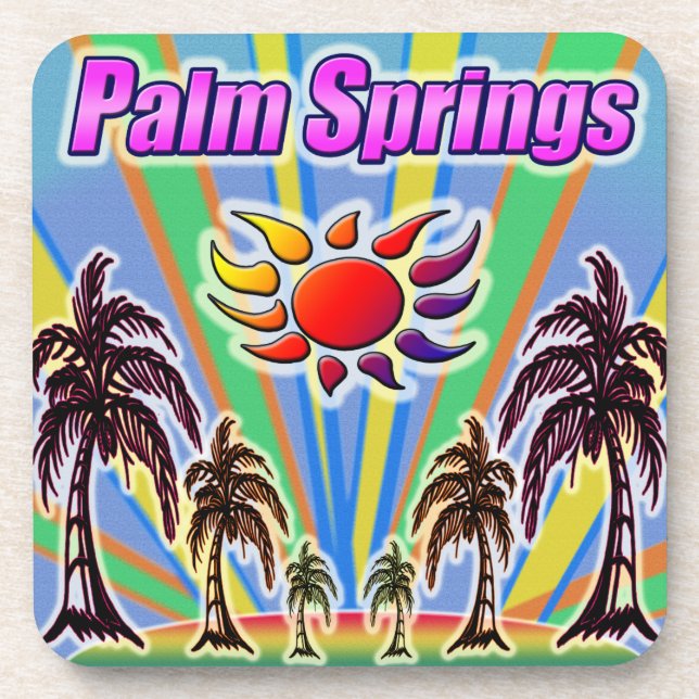 Palm Springs Summer Liebe Untersetzer (Vorderseite)
