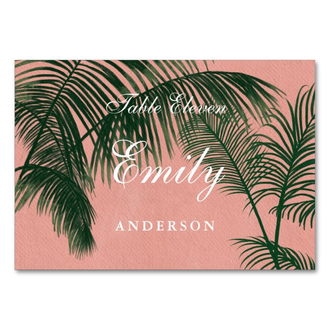 Palm Springs Table Platzkarte Tischnummer (Vorderseite)