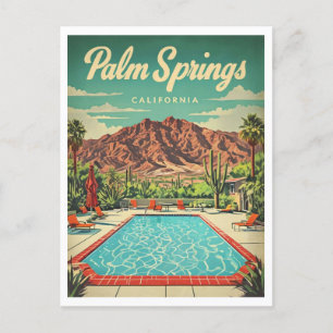 Palm Springs Vintag Inspiriertes Grafikdesign Postkarte