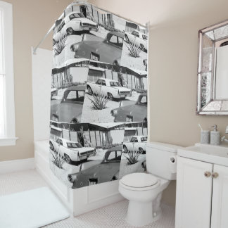 Palm Springs Vintag MCM Print Duschvorhang