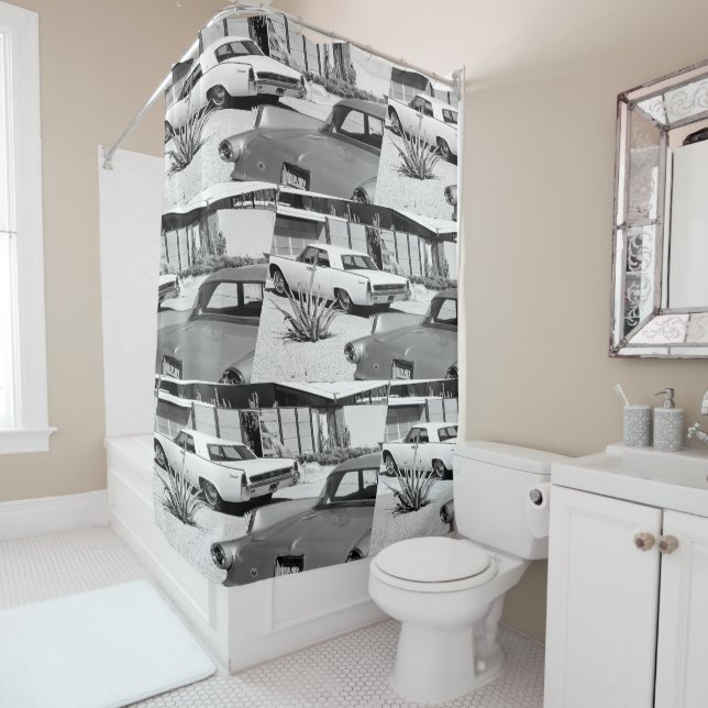 Palm Springs Vintag MCM Print Duschvorhang (Beispiel)