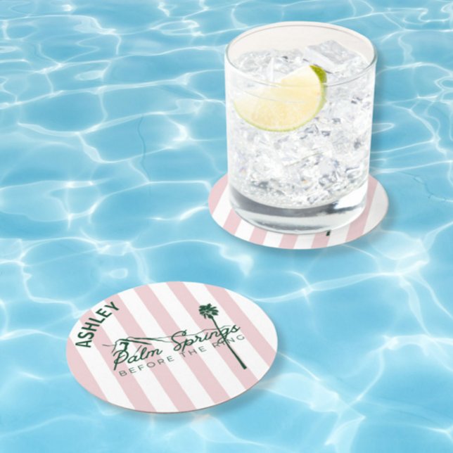 Palm Springs vor dem Ring Bachelorette Runder Pappuntersetzer (Von Creator hochgeladen)