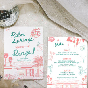 Palm Springs Vor dem Rings Bachelorette Einladung
