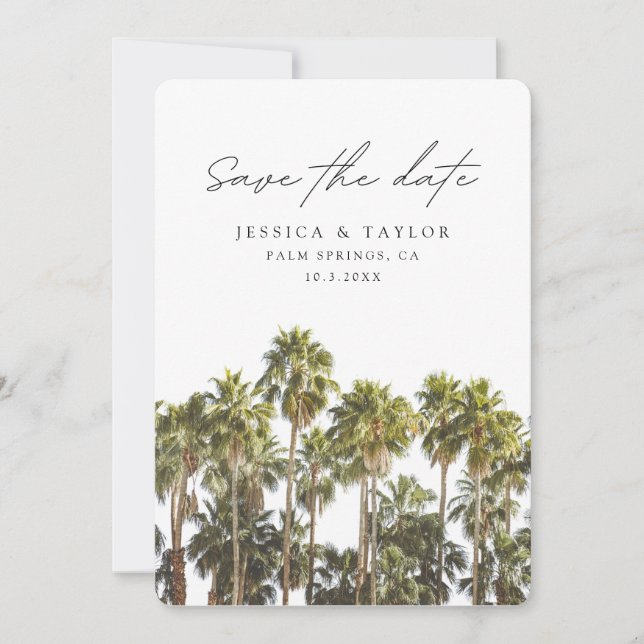 Palm Springs Wedding Save the Date Einladung (Vorderseite)