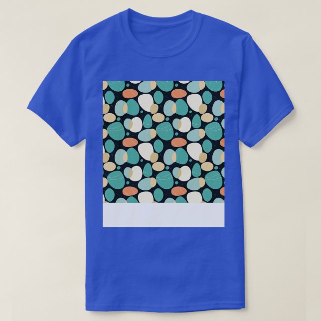 Palm Stones Seamless Pattern Beach Kiesel T-Shirt (Design vorne)