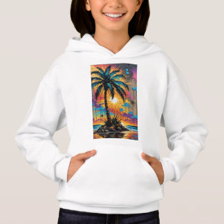 Palm Strand Graffiti Farbe Hoodie