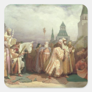 Palm Sunday Procession Quadratischer Aufkleber