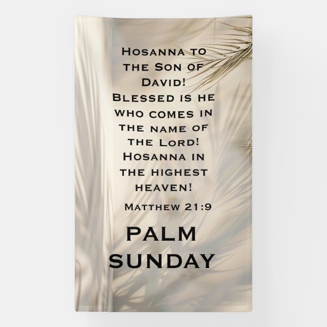 Palm Sunday Scripture with Soft Palm Shadows Banner (Vertikal)
