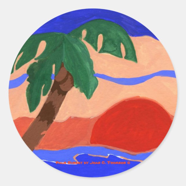 Palm Sunset Aufkleber (Vorderseite)